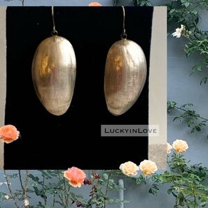 ALEXIS BITTAR • Vintage Bubble Puffy Watery Lucite Taupe Champagne Earrings